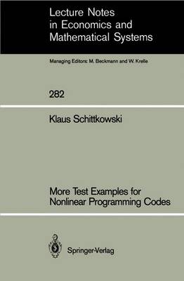 Book cover for More Test Examples for Nonlinear Programming Codes