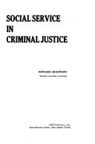 Cover of Social Service in Criminal Justice