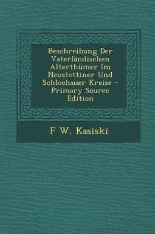 Cover of Beschreibung Der Vaterlandischen Alterthumer Im Neustettiner Und Schlochauer Kreise - Primary Source Edition