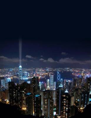 Book cover for Hong Kong Skyline at Night, Jumbo Oversized