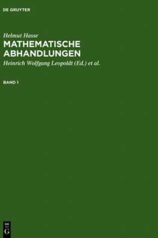 Cover of Helmut Hasse: Mathematische Abhandlungen. 1