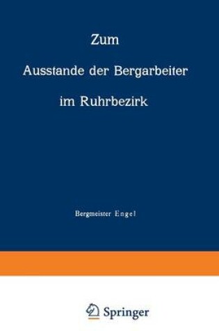 Cover of Zum Ausstande der Bergarbeiter im Ruhrbezirk