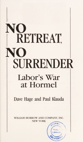 Book cover for No Retreat, No Surrender