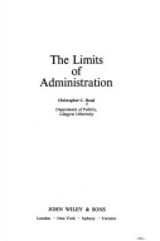 Cover of The Limits of Administration