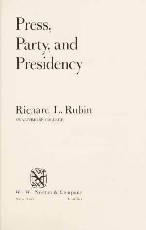 Cover of Press, Party, and Presidency