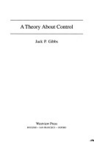 Cover of A Theory About Control