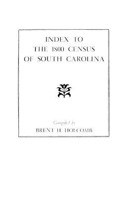 Book cover for Index to the 1800 Census of South Carolina