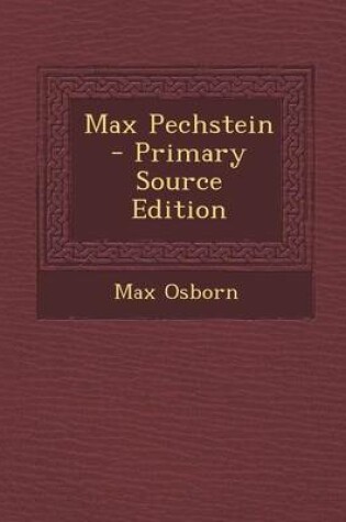 Cover of Max Pechstein