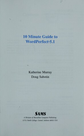 Book cover for 10 Minute Guide to WordPerfect 5.1