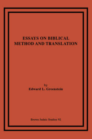 Cover of Essays on Biblical Method and Translation