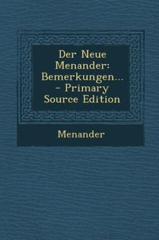 Cover of Der Neue Menander