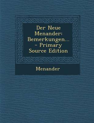 Book cover for Der Neue Menander