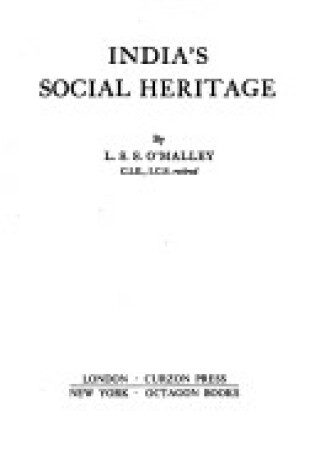 Cover of India's Social Heritage