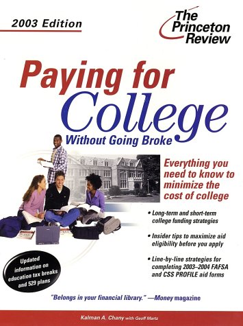 Book cover for Paying for College 2003