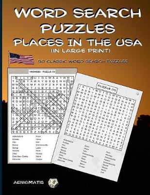 Book cover for Word Search Puzzles - Places in the USA