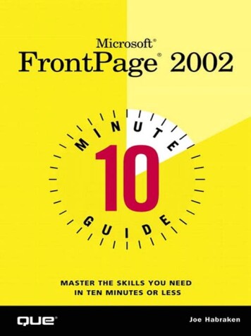 Book cover for Microsoft Frontpage 2002