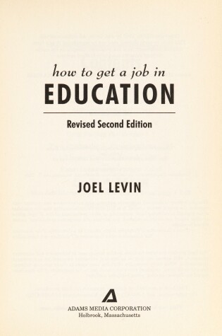 Cover of How to Get a Job in Education