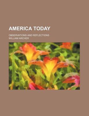 Book cover for America Today; Observations and Reflections
