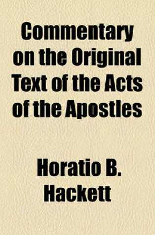 Cover of Commentary on the Original Text of the Acts of the Apostles