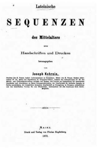 Cover of Lateinische Sequenzen des Mittelalters, aus Handschriften und Drucken
