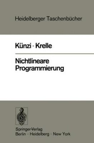 Cover of Nichtlineare Programmierung