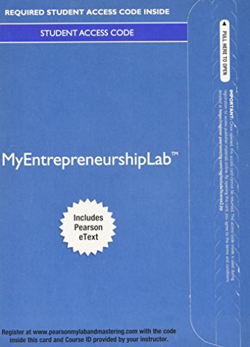 Book cover for Mylab Entrepreneurship with Pearson Etext -- Access Card -- For Entrepreneurship