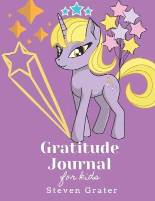 Book cover for Gratitude Journal For Kids Unicorn - Stars - Pink