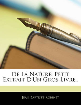 Book cover for de La Nature