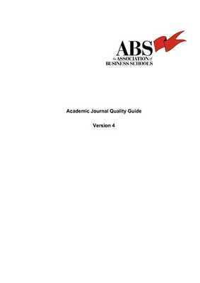 Book cover for The Association of Business Schools Academic Journal Quality Guide