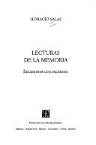 Cover of Lecturas de La Memoria