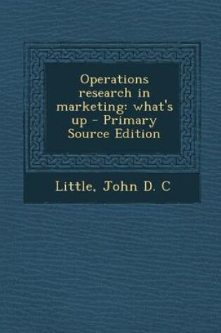 Cover of Operations Research in Marketing