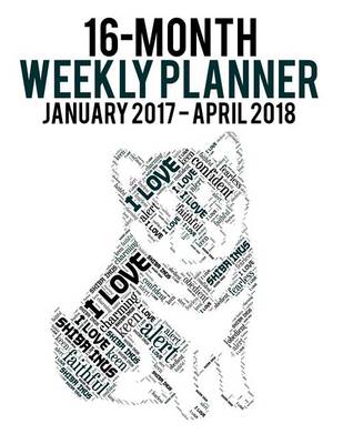 Cover of 2017-2018 Weekly Planner - Wordcloud Shiba Inu