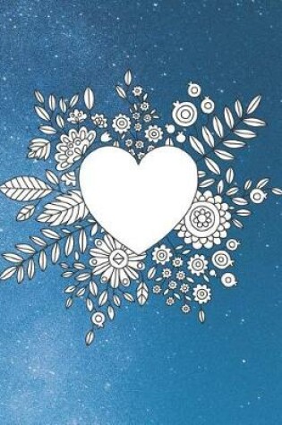 Cover of Galaxy Blooming Heart Bullet Journal with Floral Margins for Adult Coloring