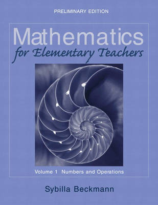 Book cover for Mathematics for Elementary Teachers Volume I