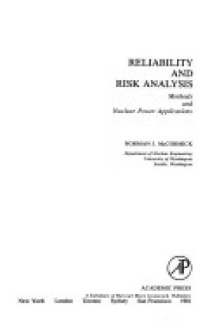 Cover of Reliability and Risk Analysis