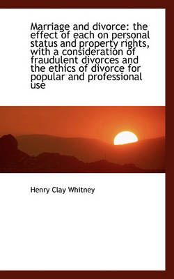 Book cover for Marriage and Divorce