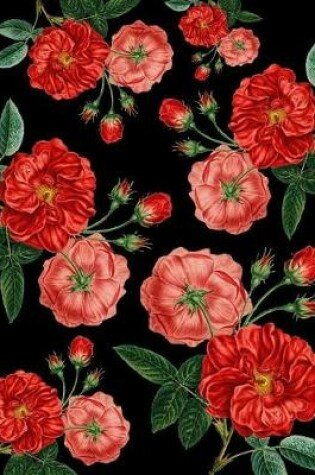 Cover of Vintage Red Roses Black Journal Notebook