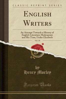 Book cover for English Writers, Vol. 10