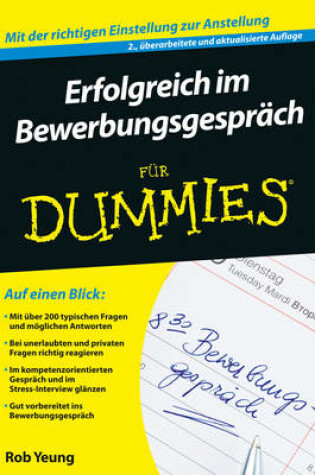 Cover of Erfolgreich im Bewerbungsgespräch für Dummies