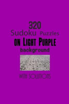 Book cover for 320 Sudoku Puzzles on Light Purple background with solutions