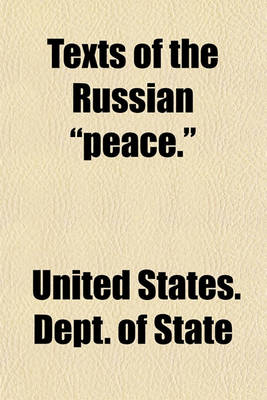 Book cover for Texts of the Russian "Peace."