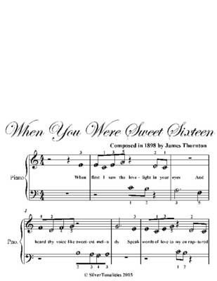 Book cover for When You Were Sweet Sixteen Beginner Piano Sheet Music