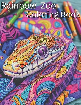 Book cover for Rainbow Zoo Coloring Book