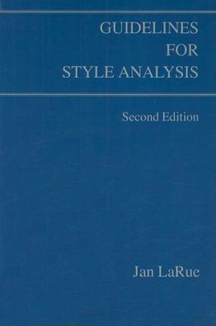 Cover of Guidelines for Style Analysis