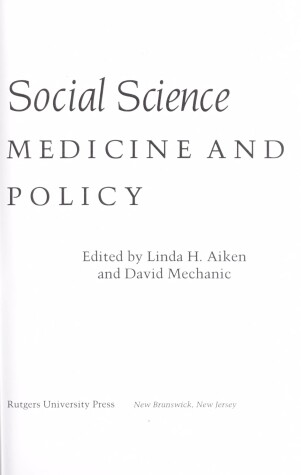 Book cover for Applications of Social Science to Clinical Medicine and Health Policy