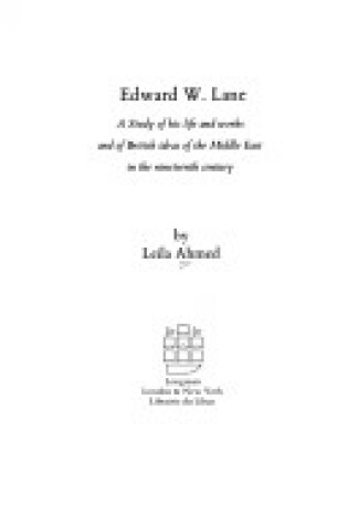 Cover of Edward W.Lane