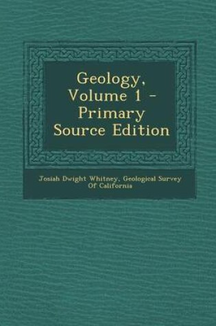 Cover of Geology, Volume 1