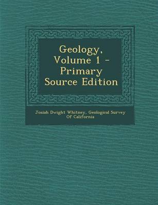 Book cover for Geology, Volume 1