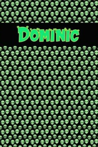 Cover of 120 Page Handwriting Practice Book with Green Alien Cover Dominic