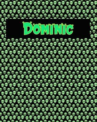 Book cover for 120 Page Handwriting Practice Book with Green Alien Cover Dominic